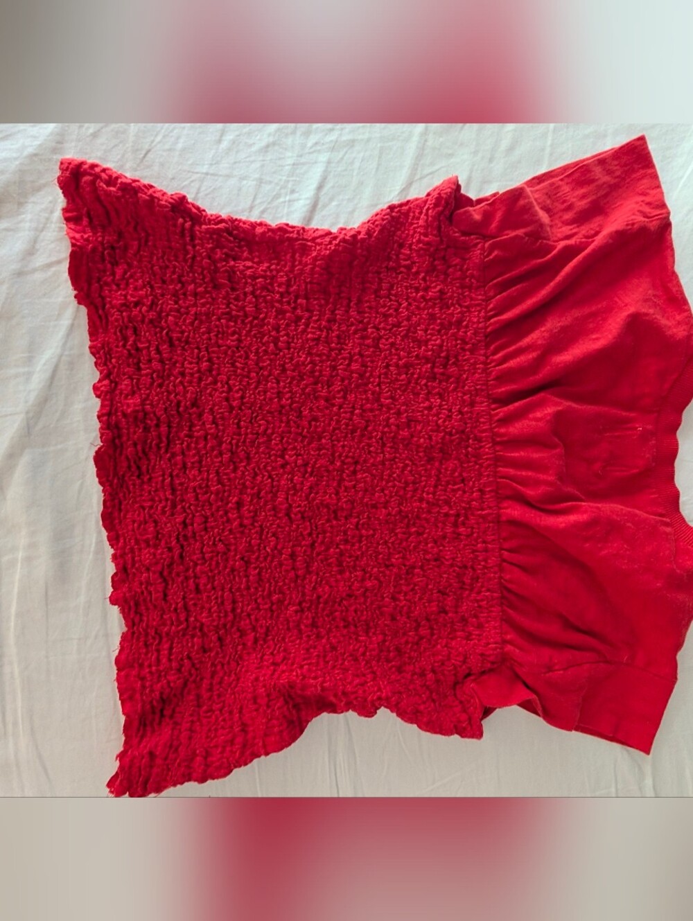 Maeve Anthropology Smocked Muscle Red  Top  Sz Small - Picture 4 of 5